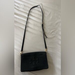 Tory Burch Black Crossbody Bag with Gold Accents